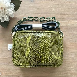 Clare V. Midi Sac Snake Embossed Leather Crossbody Bag NWT